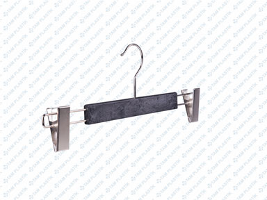 Wood Effect Plastic Bottom Hangers with Clip