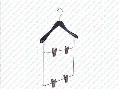 Wood Effect Plastic Double Combine Hangers